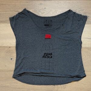 Gray Recycled Graphic Women's Top